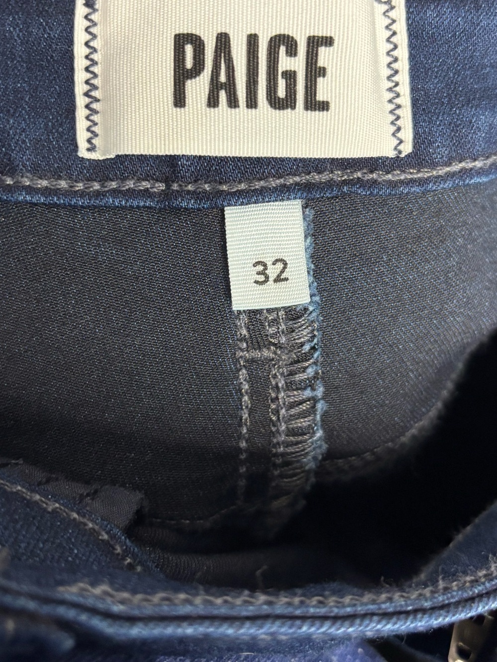 Paige Genesee Wide Leg Crop Jeans High Rise Dark Wash Elvira Size 32 Stretch - Picture 4 of 15